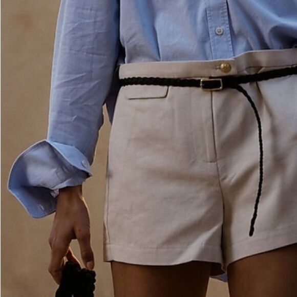 J Crew 3" Suit Short in Textured Linen Blend Size 00 NWT in Light Khaki - Picture 5 of 10